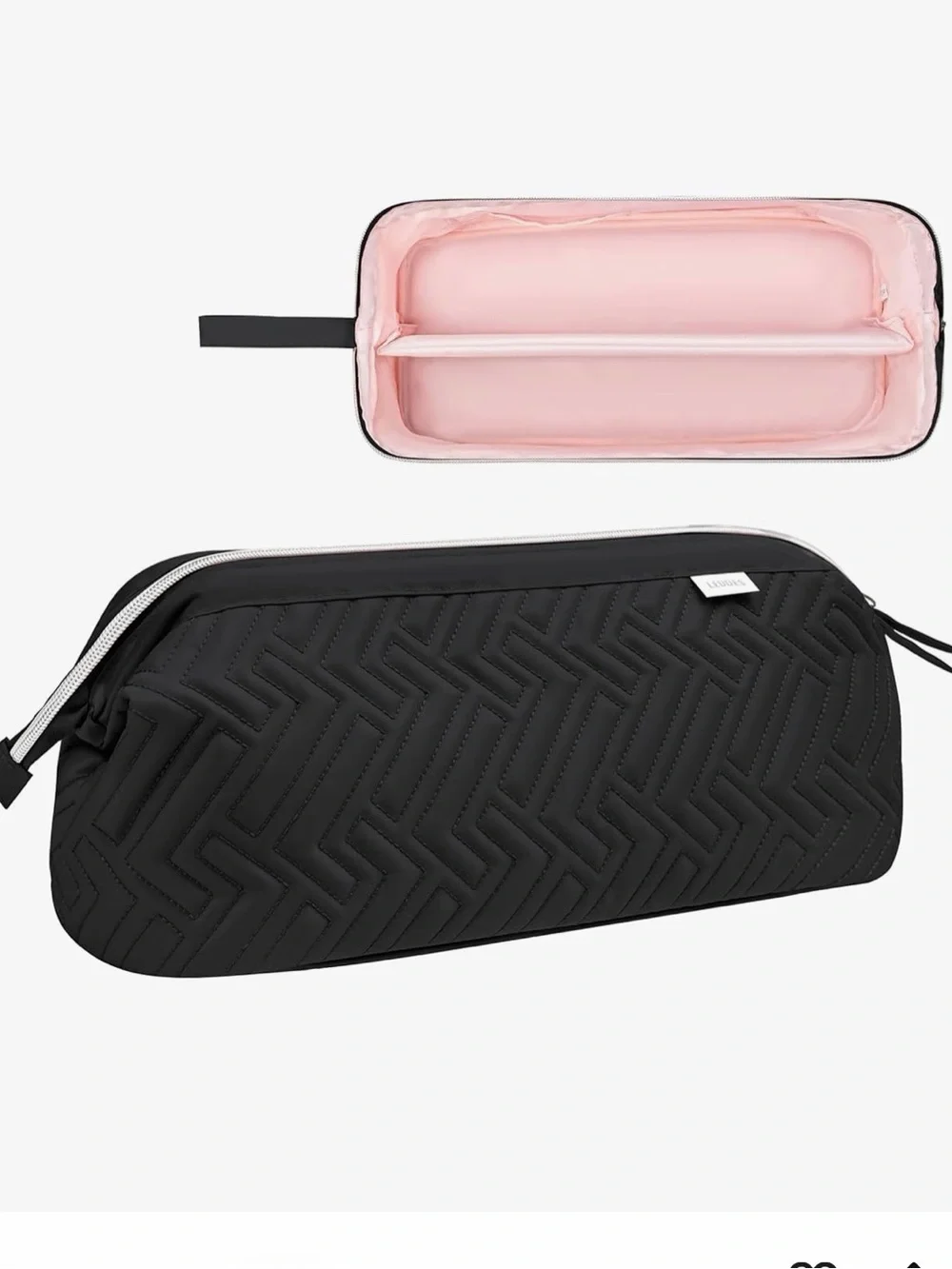 Leudes Quilted Black Cosmetic Pouch